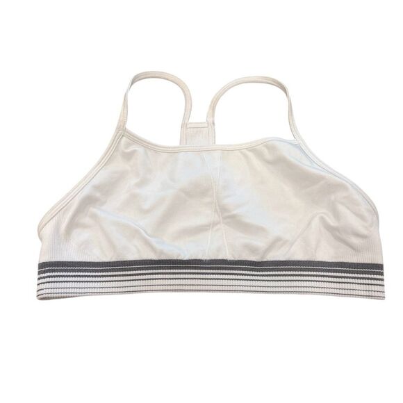 Athleta Girl White and Gray Racerback Sports Bra - Picture 1 of 4